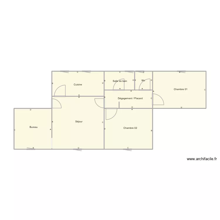 761300682. Plan de 8 Pièces et 59 m²