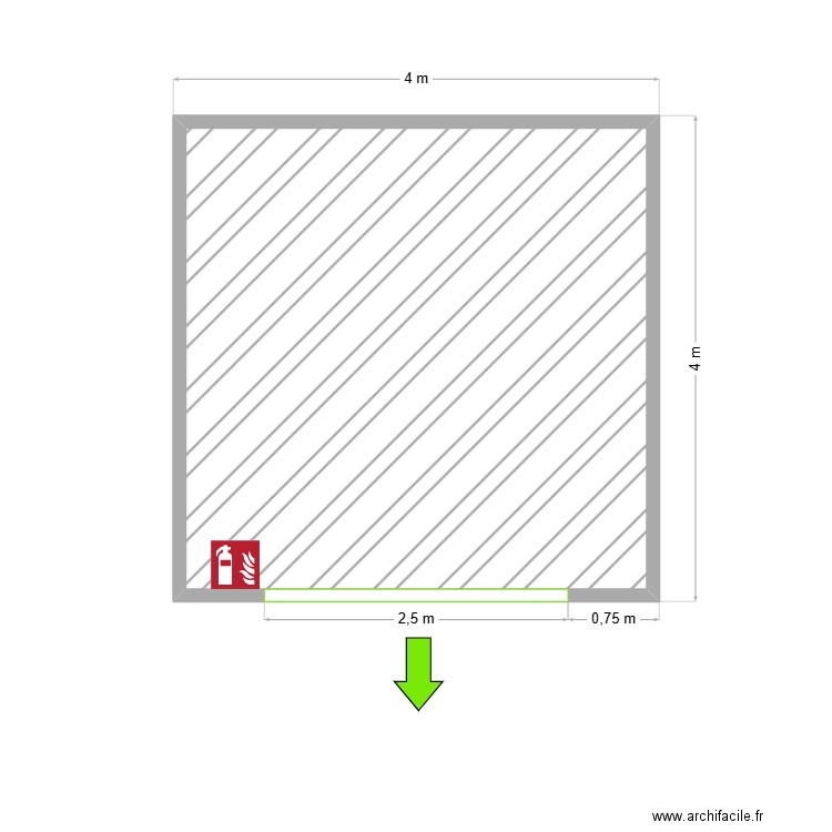 Backline B. Plan de 1 pièce et 14 m2