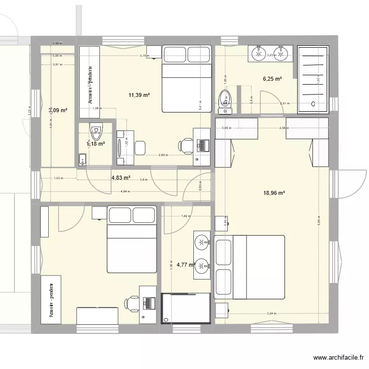 Plan 3. Plan de 13 et 151 m² Plan 3. Plan de 13 et 151 m²