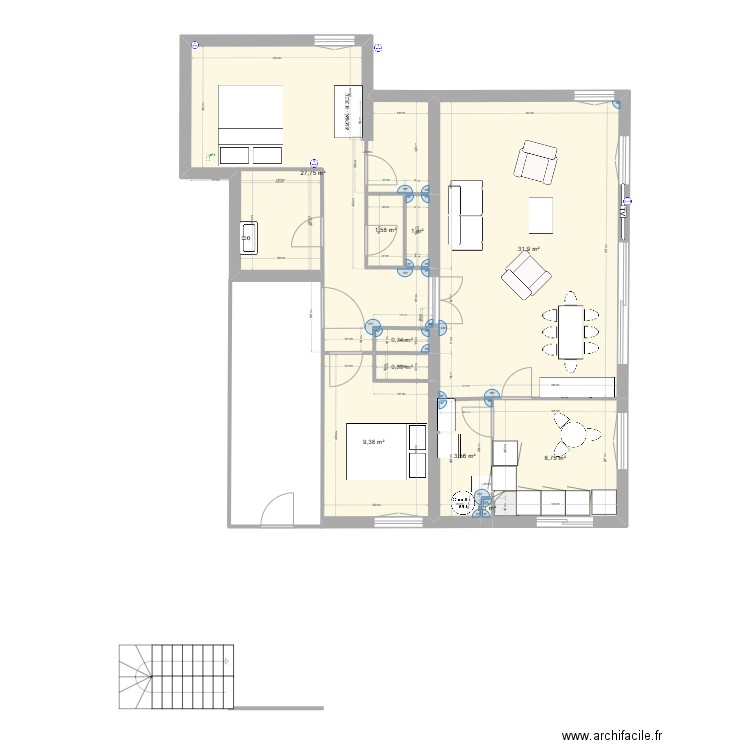  112 Lavazière . Plan de 10 pièces et 86 m2