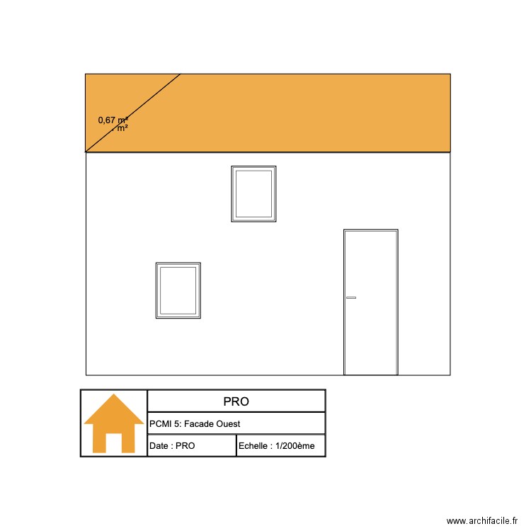 PCMI 5 Facade Ouest. Plan de 0 pièce et 0 m2