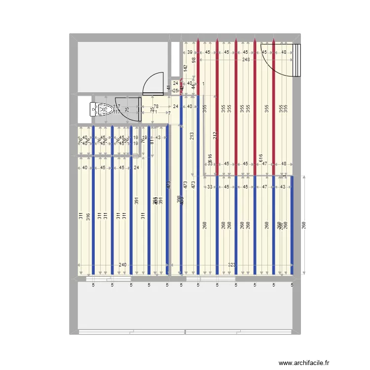 St Hilaire pl&eacute;num. Plan de 14 pièces et 39 m²