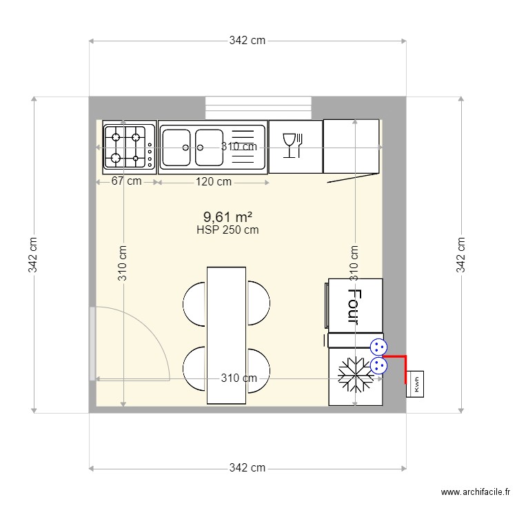 cuisine ballan 1. Plan de 1 pièce et 10 m2