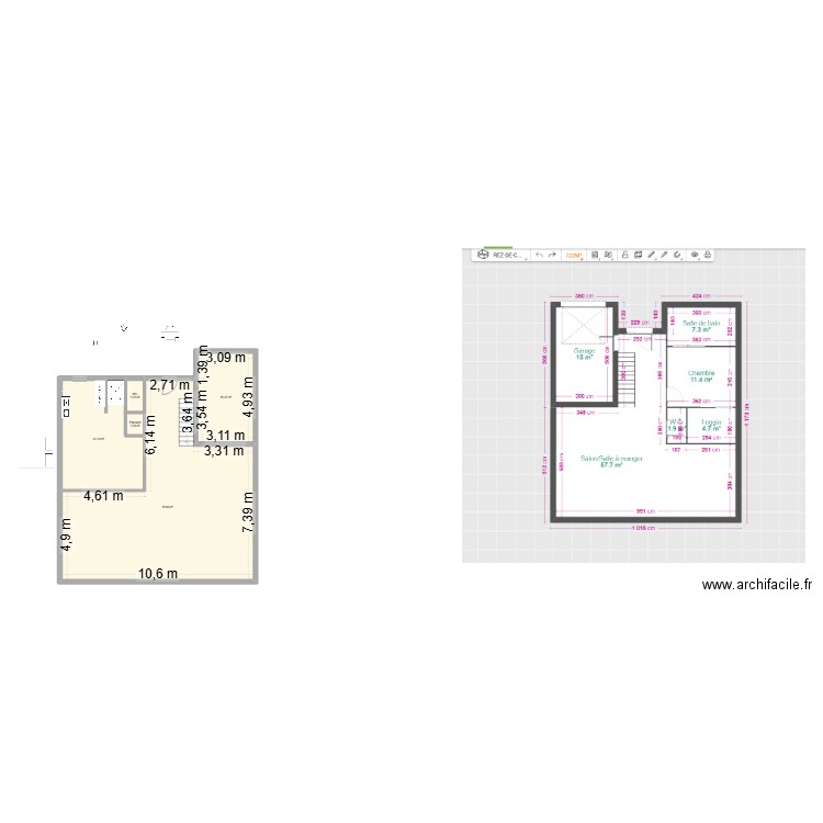 test 20. Plan de 5 pièces et 119 m2