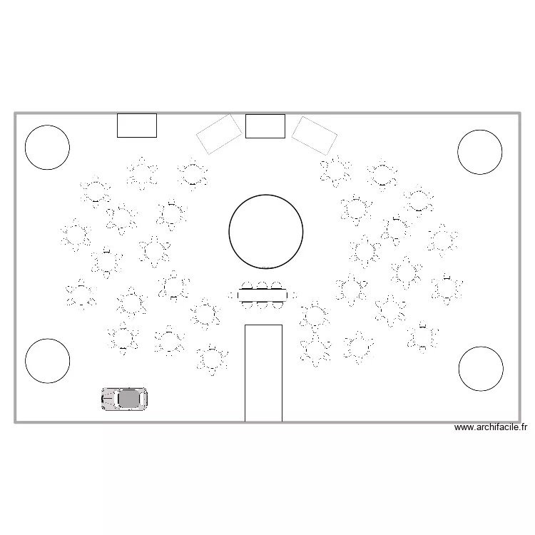 Salle f&ecirc;te. Plan de 1  et 671 m²