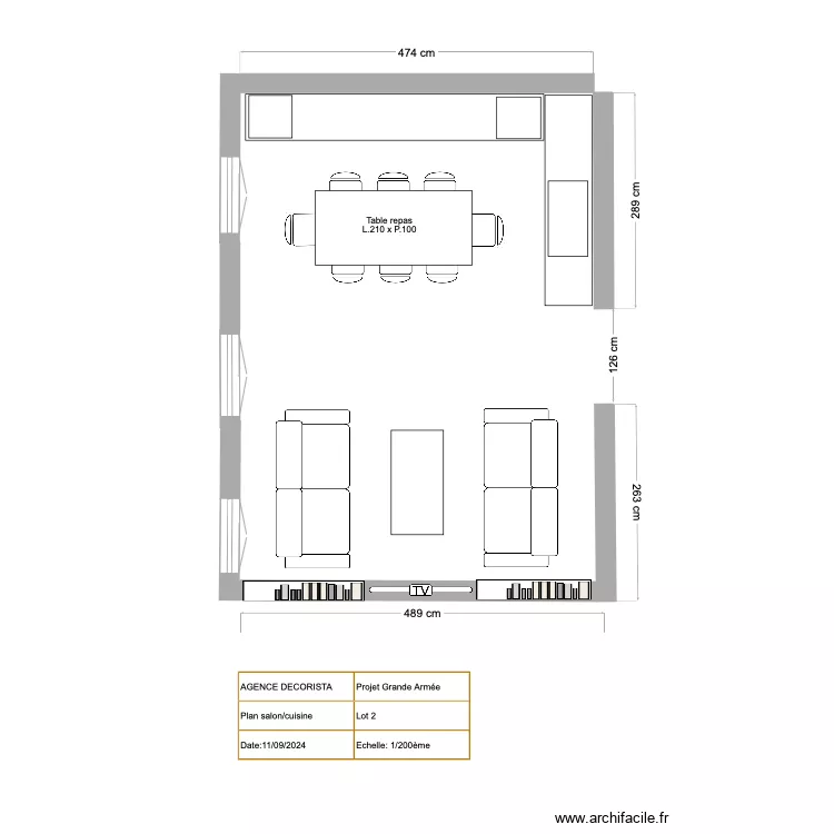 PLAN SALON _ GRANDE ARMEE. Plan de 
