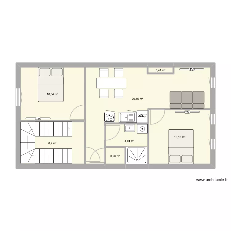 2eme étage CAREMY. Plan de 7 Pièces et 54 m² 2eme étage CAREMY. Plan de 7 Pièces et 54 m²