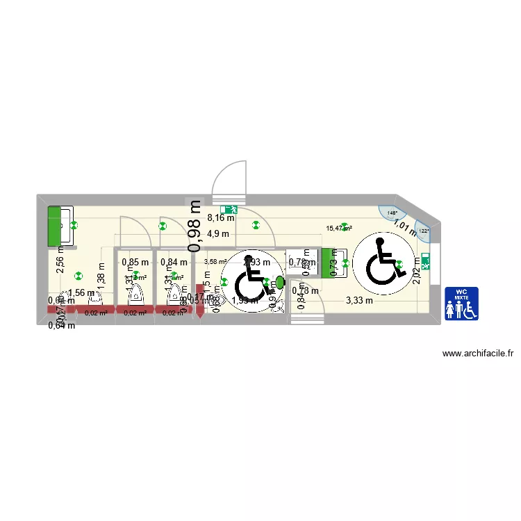 SUPER U JANZE. Plan de 7  et 21 m²