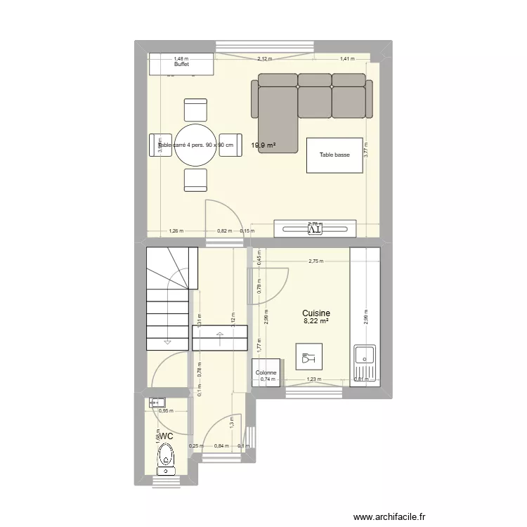 BIno 8 RDC. Plan de 4 et 38 m² BIno 8 RDC. Plan de 4 et 38 m²