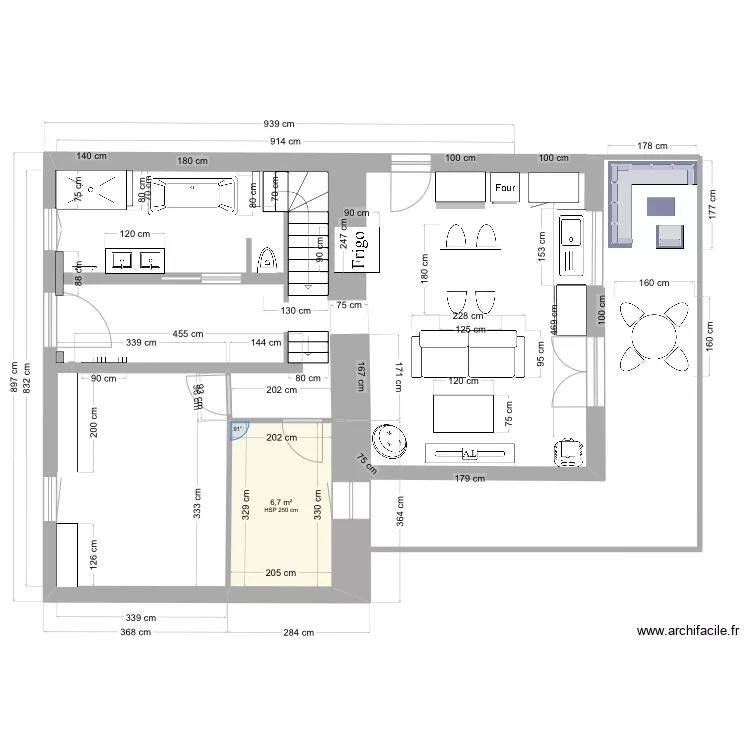 Maison Cuzance / travaux. Plan de 