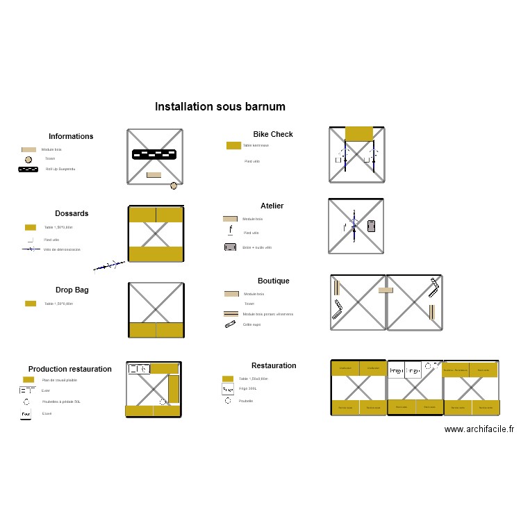 RAS - Plans intérieur barnums 2. Plan de 0 pièce et 0 m2