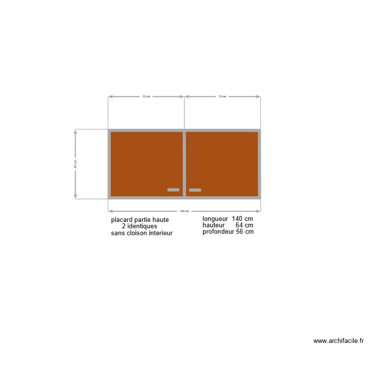 partie haute. Plan de 2  et 1 m²