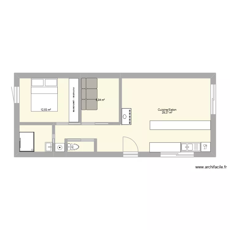 planfinal. Plan de 3  et 48 m²