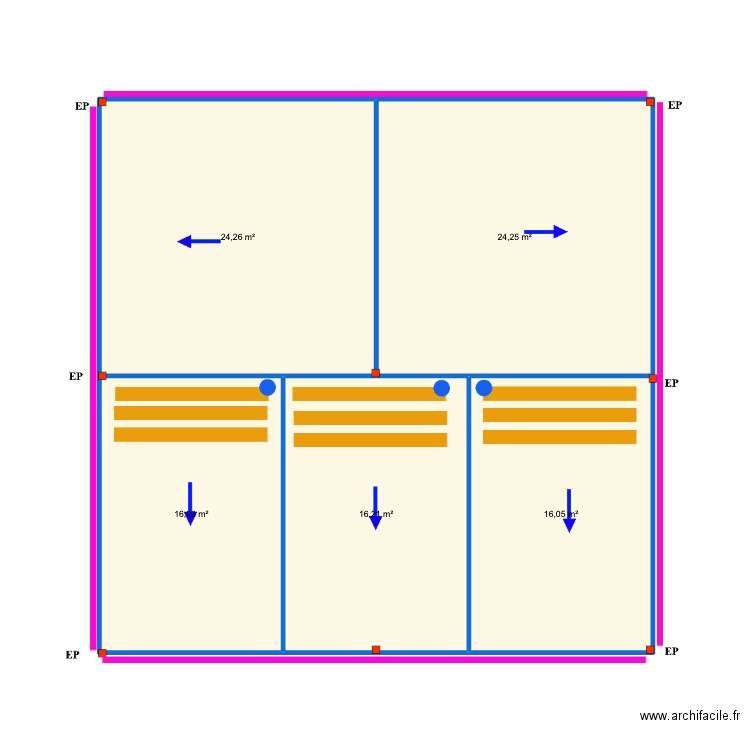 Russe almancil. Plan de 5 pièces et 97 m2
