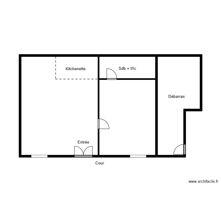 Parent.. Plan de 4 pièces et 41 m2