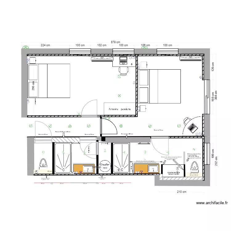 Bas dernier WC. Plan de 