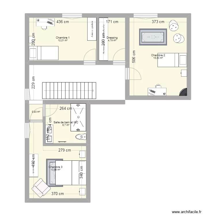 ETAGE 1 MEUBLEE BRIANCON. Plan de 