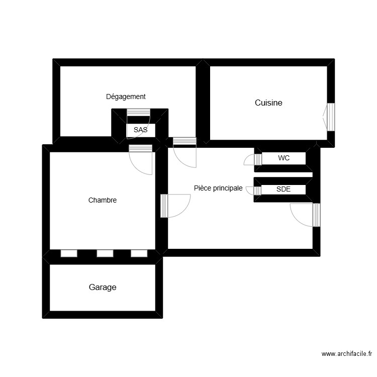 6 Ambroise Croizat. Plan de 8 pièces et 23 m2