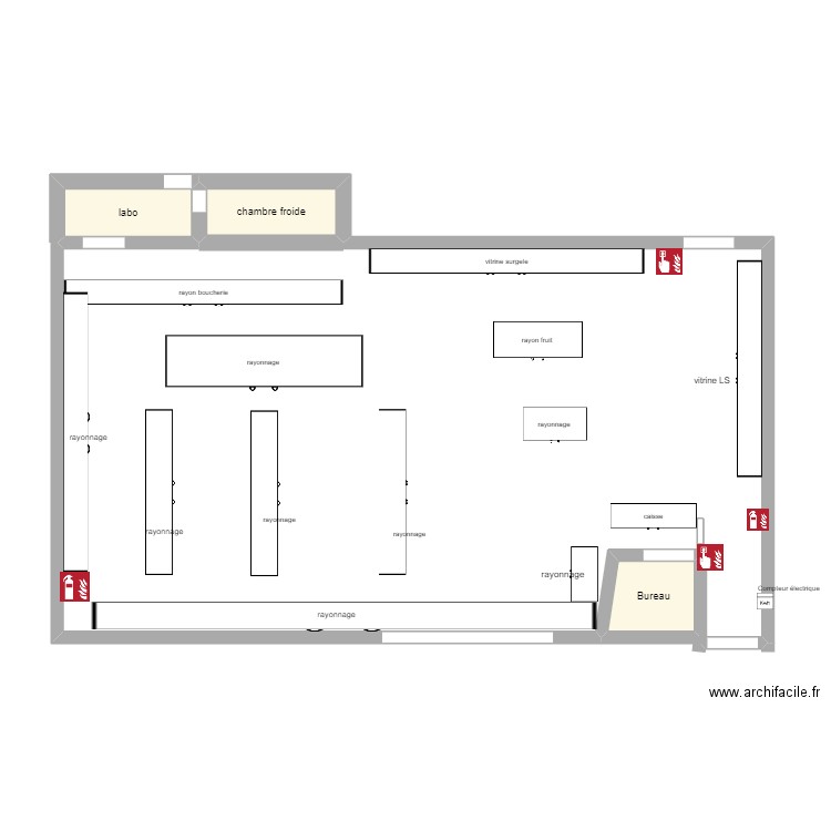plan magasin. Plan de 0 pièce et 0 m2