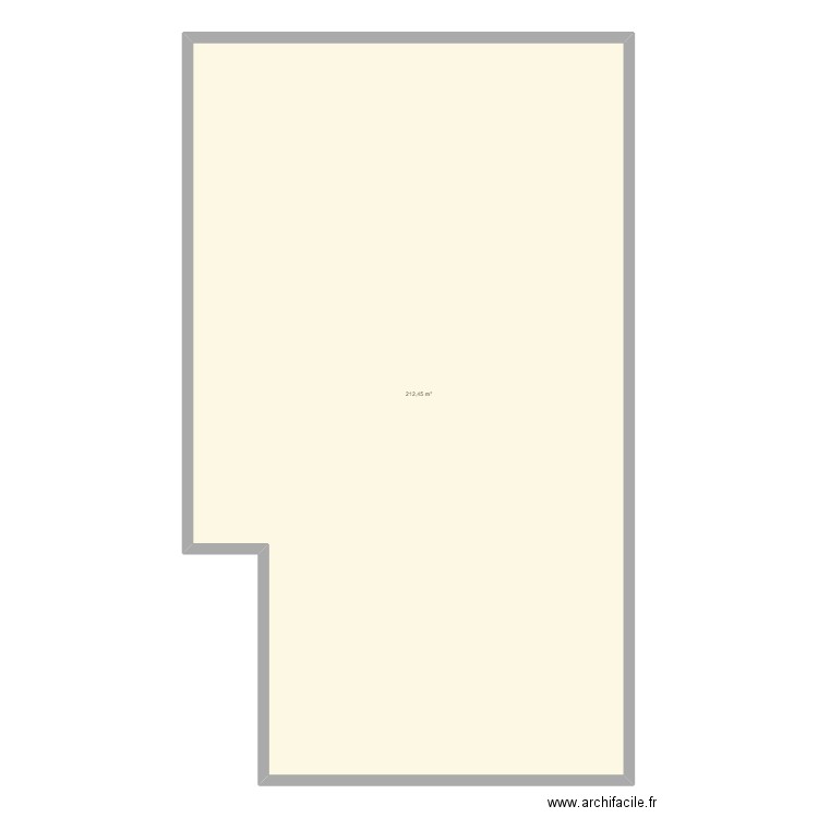 VB R+1. Plan de 1 pièce et 212 m2
