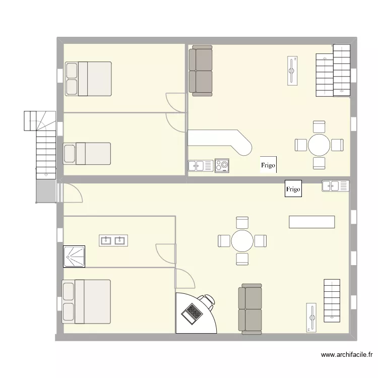 scénario 2 R+1. Plan de 6 Pièces et 137 m² scénario 2 R+1. Plan de 6 Pièces et 137 m²