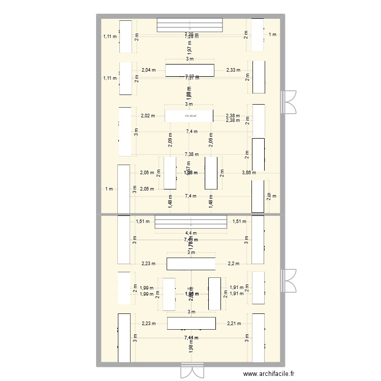 marché couvert gaillac2. Plan de 2 pièces et 230 m2