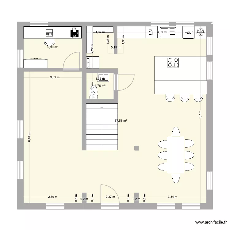 Module 4. Plan de 3  et 79 m²