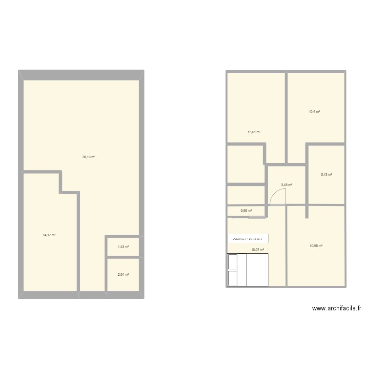 Maison 99. Plan de 11 pièces et 113 m2