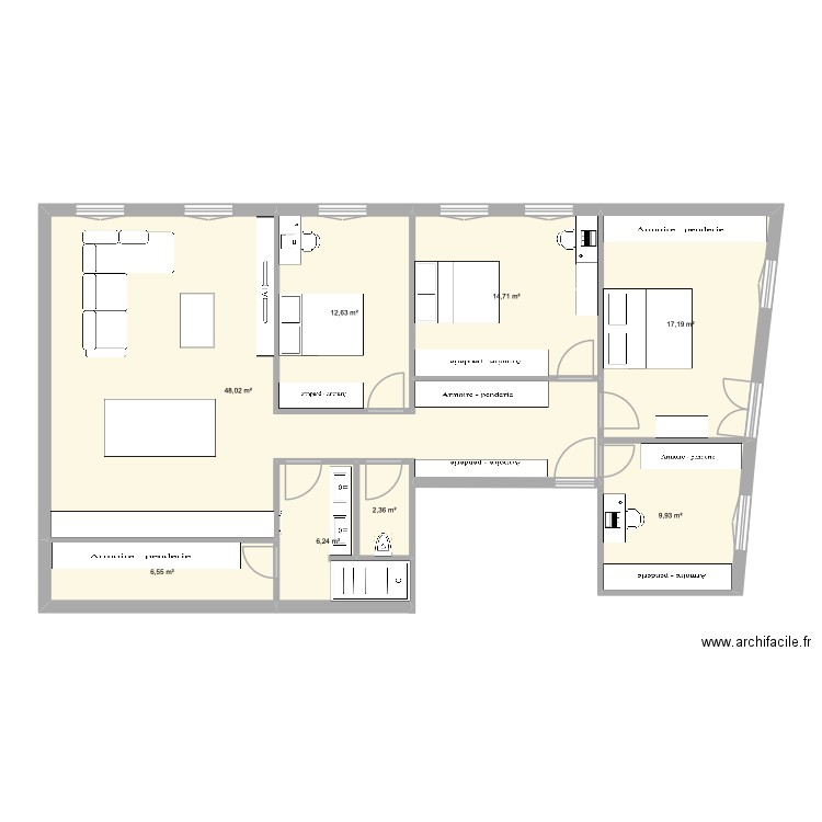 general sarail projeter 3. Plan de 8 pièces et 118 m2