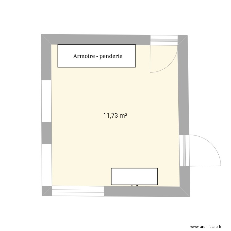 Bureau2. Plan de 1 pièce et 12 m2