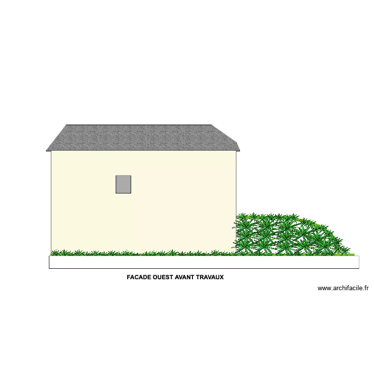 facade OUEST AVANT TRAVAUX. Plan de 