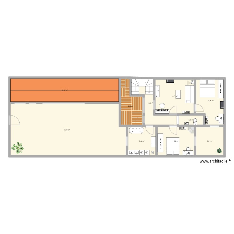Paul - Etage NEW - Maison. Plan de 10 pièces et 171 m2