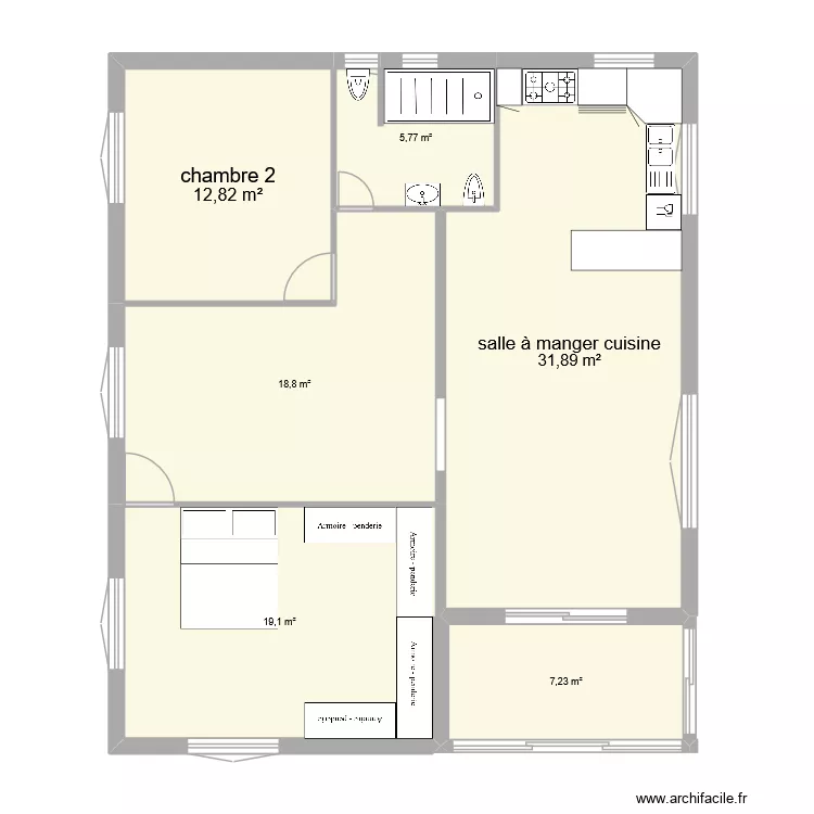 lulu +. Plan de 6  et 96 m²