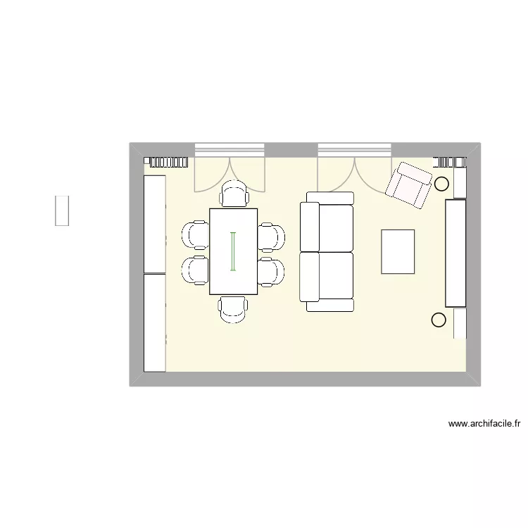 Sallon boulogne. Plan de 1  et 23 m²