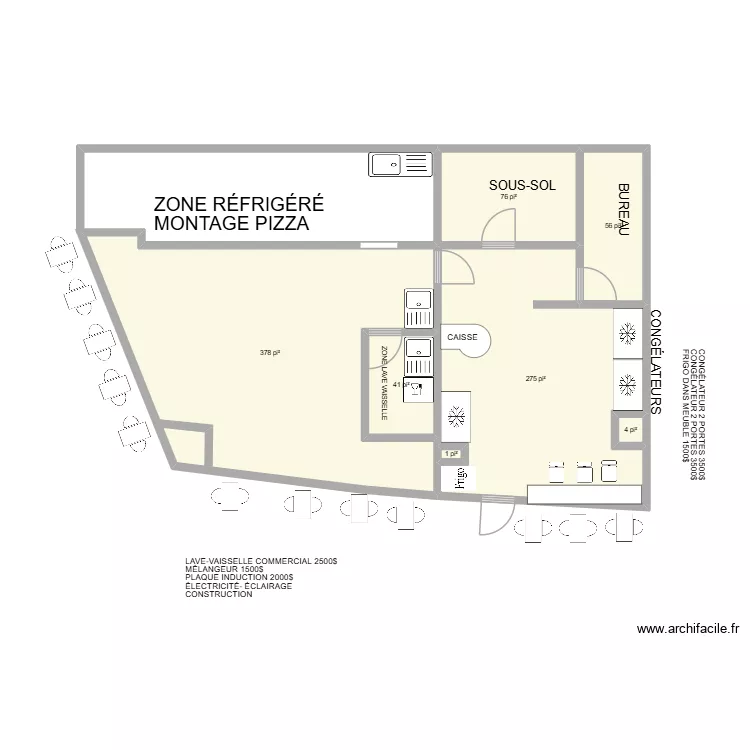 C1 MARIEVILLE-PIZZA PROJET-2. Plan de 7 et 77 m² C1 MARIEVILLE-PIZZA PROJET-2. Plan de 7 et 77 m²