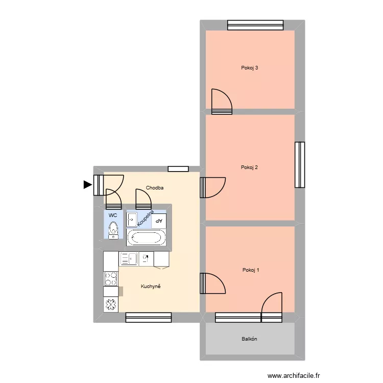 &Scaron;eř&iacute;kova 623, byt 11. Plan de 12  et 185 m²