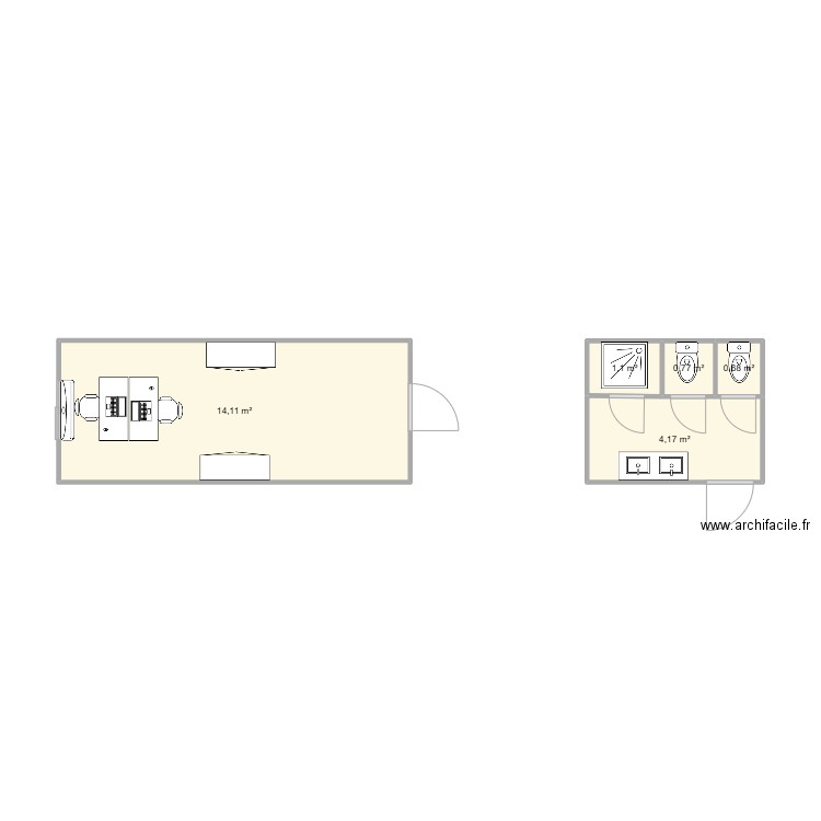EIFFAGE CHANTIER CROUS MADELEINE. Plan de 5 pièces et 21 m2