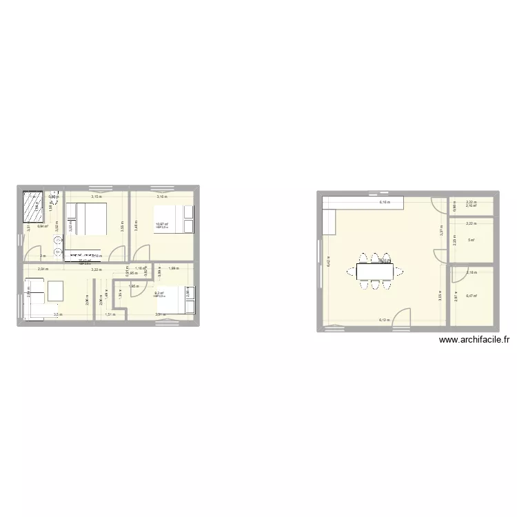 maison ambierle 2.. Plan de 8  et 106 m²