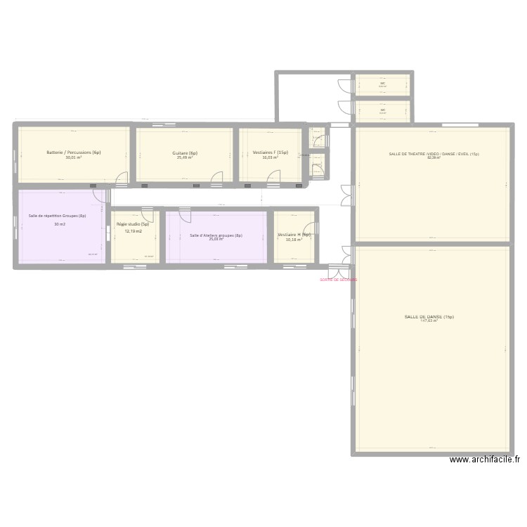 2ème étage IMPULSE maj 31-01-24. Plan de 14 pièces et 395 m2