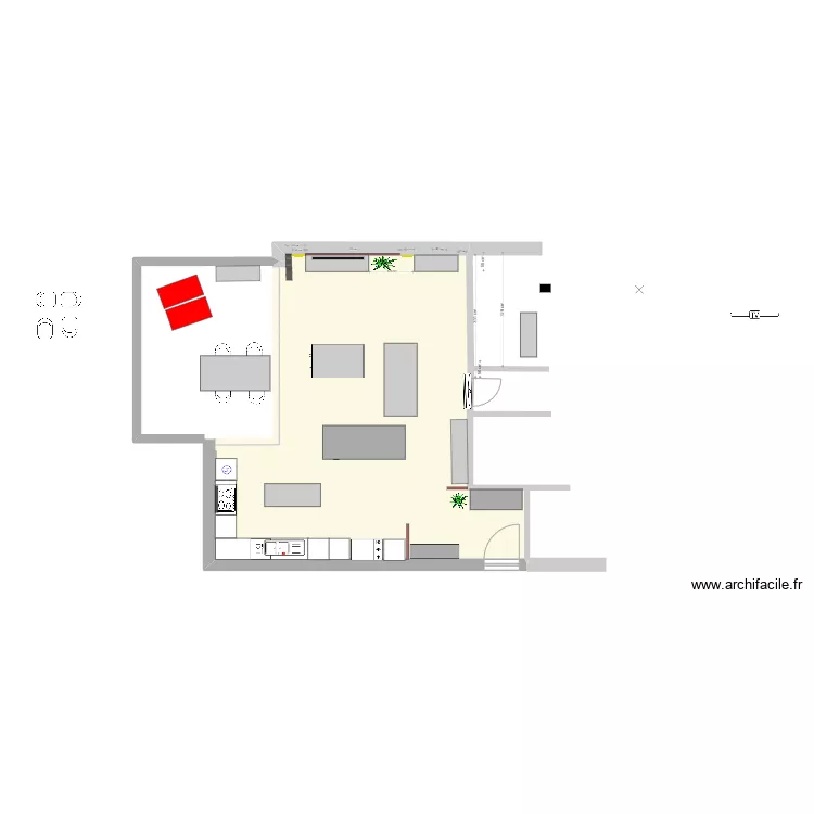 claustras_salon. Plan de 1 Pièce et 55 m² claustras_salon. Plan de 1 Pièce et 55 m²