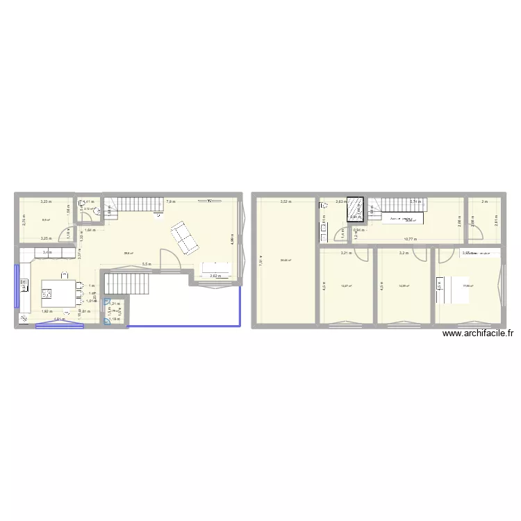 test. Plan de 9  et 175 m²