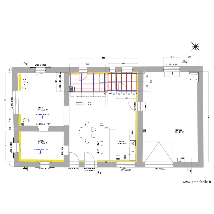 Buanderie-WC-Cellier. Plan de 1 pièce et 154 m2