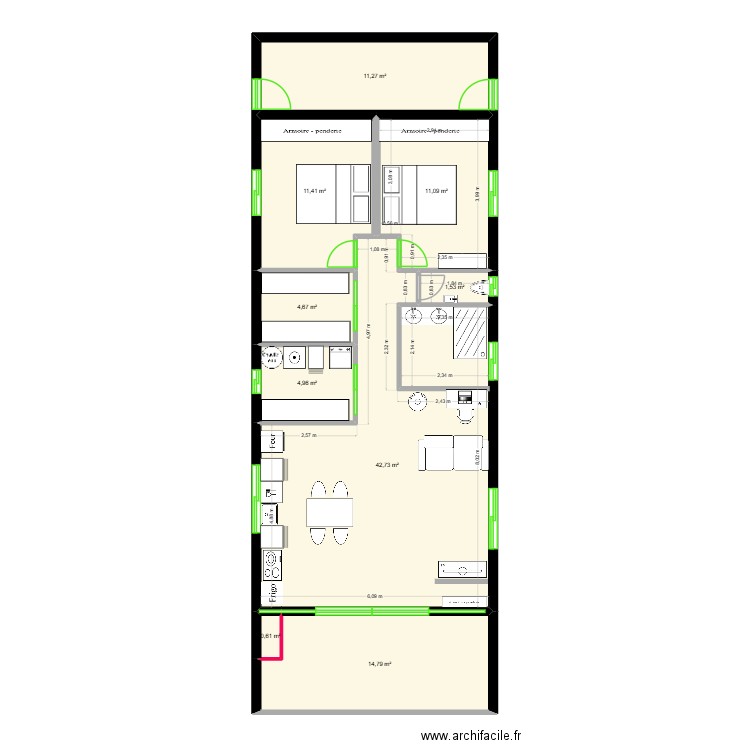 Chalet Corse 2. Plan de 9 pièces et 103 m2