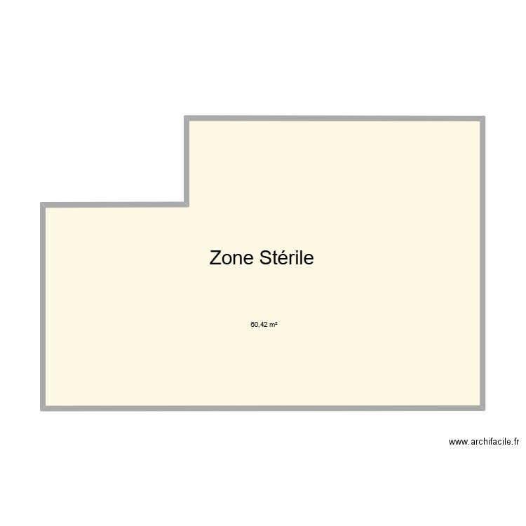 Zone Stérile CHU Helora Jolimont. Plan de 1 pièce et 60 m2