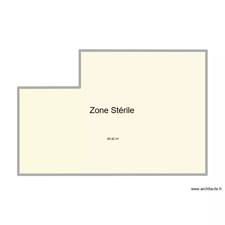 Zone St&eacute;rile CHU Helora Jolimont. Plan de 1 pièce et 60 m²