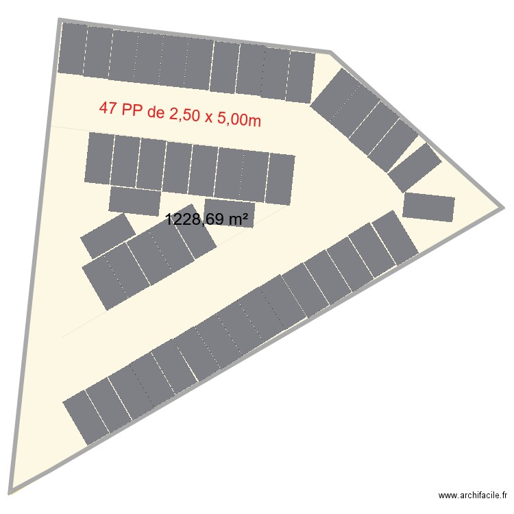 PP Huningue. Plan de 1 pièce et 1229 m2
