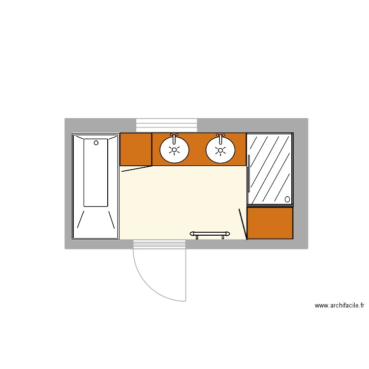 SdB Haarlem Optim 2. Plan de 1 pièce et 5 m2