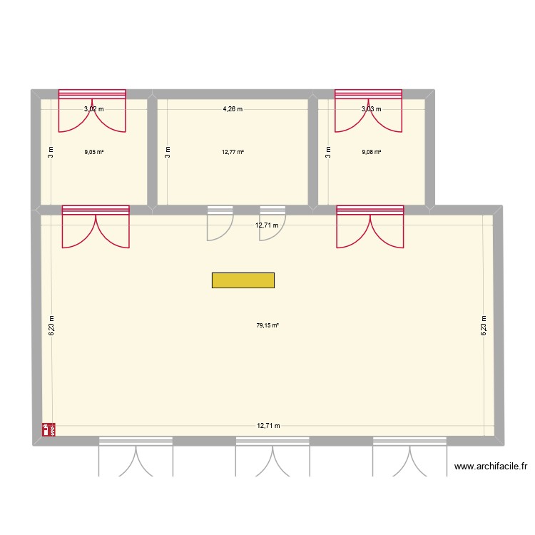 salon Mauduit. Plan de 0 pièce et 0 m2