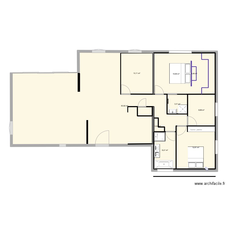 PEY_plan total. Plan de 9 pièces et 205 m2