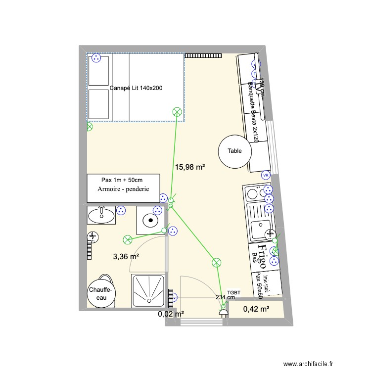 AL COUTAUX V2. Plan de 4 pièces et 20 m2